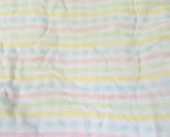 Vintage yellow pink blue stripes quilted baby crib blanket READ FLAWS - $19.79