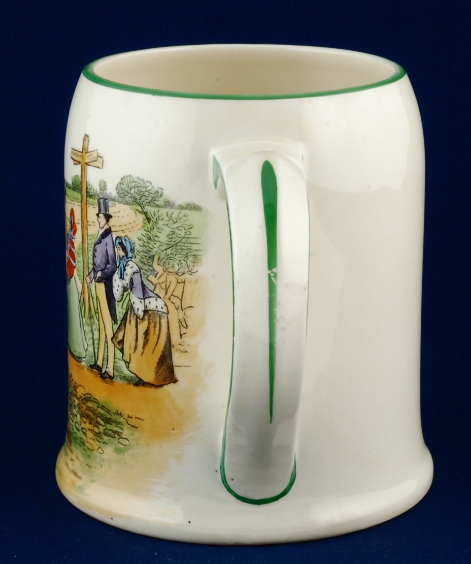 Crown Ducal Dickens Tankard Mug Mr Pecksniff Leaves for London 1930's Item image 2