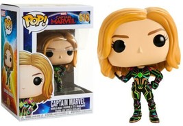 Captain Marvel Movie with Neon Suit Vinyl POP Figure Toy #516 FUNKO NEW NIB - £6.80 GBP