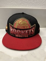 New Era 9 Fifty Adult One Size Nba Houston Rockets Black Metallic Snapback Hat - £11.78 GBP