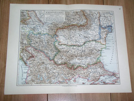 1912 Antique Map Of Turkey In Europe Greece Albania Serbia Bulgaria Romania - £18.70 GBP