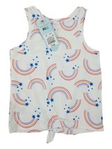 Cat &amp; Jack 12 M Sleeveless T Shirt  Rainbows and blue stars on white bac... - $8.56