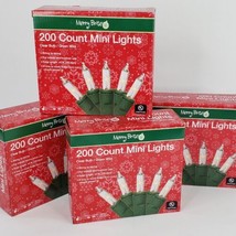 4 Merry Brite 200 Mini Clear Bulb Lights Green Wire Christmas Indoor Out... - £23.66 GBP