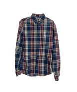 J Crew Mens Shirt Size Small Slim Button Front Blue Red Plaid Long Sleev... - $14.85