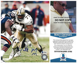 Willie Roaf signed New Orleans Saints football 8x10 photo Beckett COA proof auto - £78.29 GBP