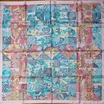 Hermes Scarf Tout En Quilt By Cathy Latham 90 CM Silk Pink Carre 88.9cm - $676.88