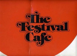 The Festival Cafe Menu Round Orange Shaped California 1990&#39;s - £31.40 GBP