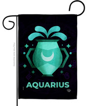 Aquarius Garden Flag Zodiac 13 X18.5 Double-Sided House Banner - $19.97