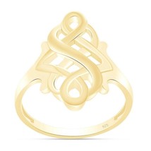 14K Gelbgold Versilbert Unendlichkeit Keltischer Knoten Liebe Ring Für Damen - £126.30 GBP