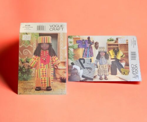 Vogue 9138  & 9140  Linda Carr African Doll and Doll Clothes Patterns 18" UNCUT  - $69.29