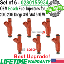 Bosch OEM 6Pcs Best Upgrade Fuel Injectors for 2000, 2001 Dodge Ram 1500 3.9L V6 - £139.64 GBP