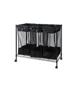 Oceanstar Triple Storage Organizer &amp; Laundry Sorter, Black - $165.69