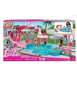 Barbie Dream Pool Playset with 6 Play Areas Including Slide &amp; Bubbling H... - $129.23 CAD