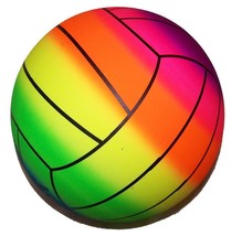 RAINBOW SPORTS VOLLEYBALL BALL kick bounce squeeze novelty play toy boun... - $6.83