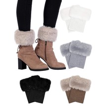 4 Pairs Women Faux Fur Boot Cuff Short Furry Leg Warmers Girls Winter Socks Knit - £22.13 GBP