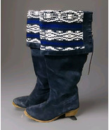 Cobra Society Blue White Zeus Tapestry Boots US 7.5/8 Rare HTF - $396.00