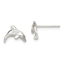 Sterling Silver Dolphin Stud Earrings Ear Jewelry - £15.67 GBP