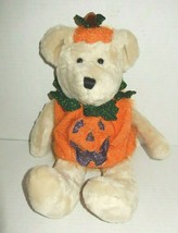 Dan Dee Collectors Teddy Bear Plush With Pumpkin Jack o Lantern Suit Halloween  - £17.57 GBP
