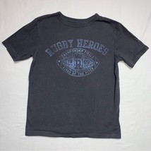 Rugby Heroes Gray Short Sleeve Tee Shirt Boy’s 8 Medium Top TShirt Winter - $8.91