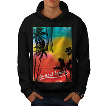 Wellcoda Sunset Wild Sea Mens Hoodie, Summer Casual Hooded Sweatshirt - £25.24 GBP+