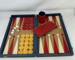 VTG Backgammon Bakelite Red Butterscotch Game Set #1427 Cork 1950s w/ Cups - £194.58 GBP