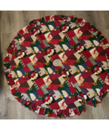 Quilted Christmas Tree Skirt 44&quot; Diameter Santa Stars Angel Snowman Bear... - $720.12 MXN