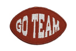 Go Team Football Embroidered Applique Iron On Patch 2.4&quot; x 1.6&quot; Sports P... - $3.97