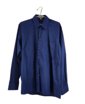 Giorgio Armani Mens Size 39 15 1/2 Dress Shirt Royal Blue Long Sleeve Cotton IT - £37.81 GBP