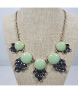 Vintage Necklace Statement 21 Inch Green Gray Grapes w/ Gold Tone Chain - €12,49 EUR
