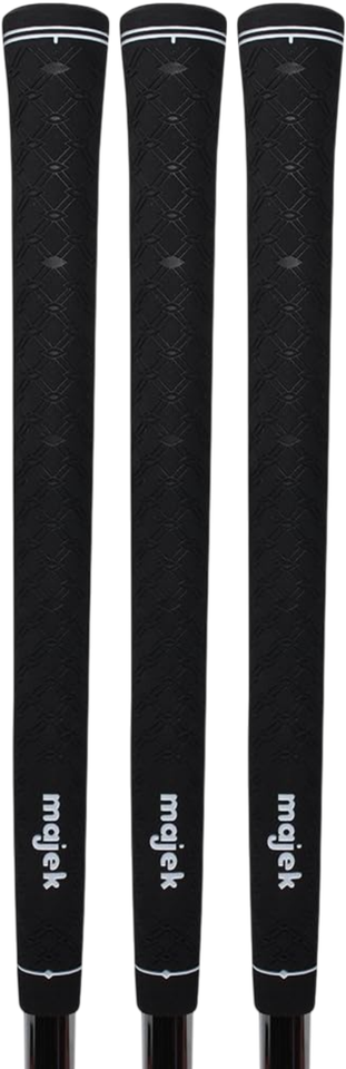 Majek Tour Pro Soft Black Standard Size LOGO Golf Grips ( 3 PACK ) - $14.65