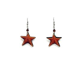 Starfish Sea Animal Graphic Dangle Earrings - Womens Fashion Handmade Jewelry Tr - £11.83 GBP