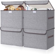 Bagnizer Medium 22 Quart Linen Fabric Foldable Storage Cube Bin Organizer Basket - £35.52 GBP