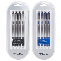 TUL Retractable Gel Pens 0.5mm Needle Point Fine, Black/Blue Bundle (2 4... - £21.93 GBP