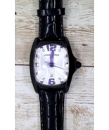 Chronotech Womens Wristwatch  Leather Grey Swarovski Crystal 7107 Purple... - £16.08 GBP