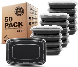 Freshware Meal Prep Containers [50 Pack] 1 Compartment Food Storage, 16 Oz - £38.81 GBP