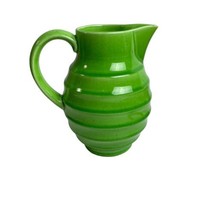 Vintage Beehive Ringware Green 7&quot; H Decorative Pitcher Germany - £18.79 GBP