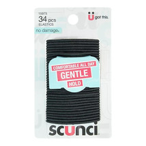 Scunci Elastics Black 102 Pieces Gentle Hold No Damage 3 Packs #15975 - £11.40 GBP