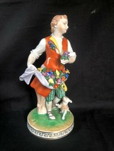 Antique german Dresden porcelain. Lady with flowerbasket. Marked + Number - £106.15 GBP