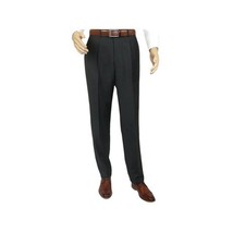Men's MANTONI Pleated Pants 100% Wool Super 140's Classic Fit  46306-3 Charcoal image 6