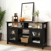 58&quot; TV Stand Entertainment Console Center with 2 Cabinets-Black - £231.96 GBP