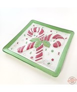Bent Fused Glass Candy Cane Christmas Tray Sleigh Bells Bistro, 10.25&quot; x... - $65.54 CAD