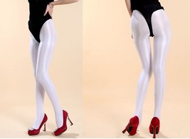 70D White Shiny Glossy Pantyhose Nurse Hooters uniform Dancer Cheerleader Tights - £9.48 GBP