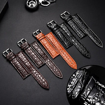 20mm Genuine Leather Alligator Pattern Black/Brown Watchband/Strap + Change Tool - £6.48 GBP
