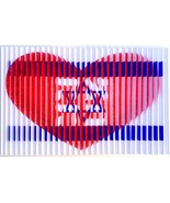 Shem Tov &quot;Ahava Red Heart &amp; Israeli Flag&quot; 3D Wall Sculpture Hand Signed ... - $840.22 CAD