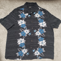 George Hibiscus Hawaiian 2XL 50-52 Men&#39;s Button Up Short Sleeve Rayon Shirt - £13.59 GBP