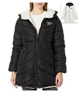 Reebok Women&#39;s Puffer Anorak Sherpa Lined Reversible Jacket, Size S Blac... - $212.66 CAD