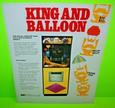 King And Balloon Arcade FLYER 1981 NOS Original Video Game Vintage Retro... - $37.80