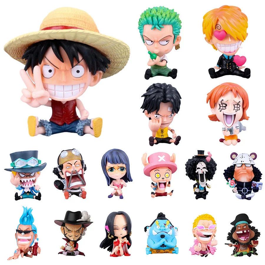 8-10cm Anime Figure One Piece Monkey D Luffy Roronoa Zoro Kawaii Toys Q-Version - $11.62+