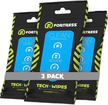 Tech Wipes 25 ct Pack of 3 To Go Electronic Wipes for Cell Phones Keyboards Came - £24.28 GBP