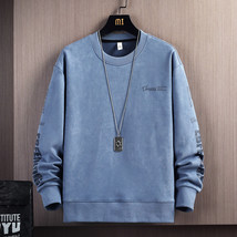 Trendy Casual Suede Round Neck Sweater For Men - £21.23 GBP+